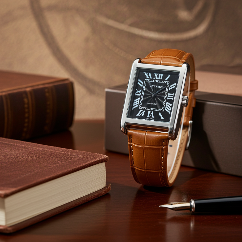 Cartier Tank Classic – Black Dial Brown Leather Edition