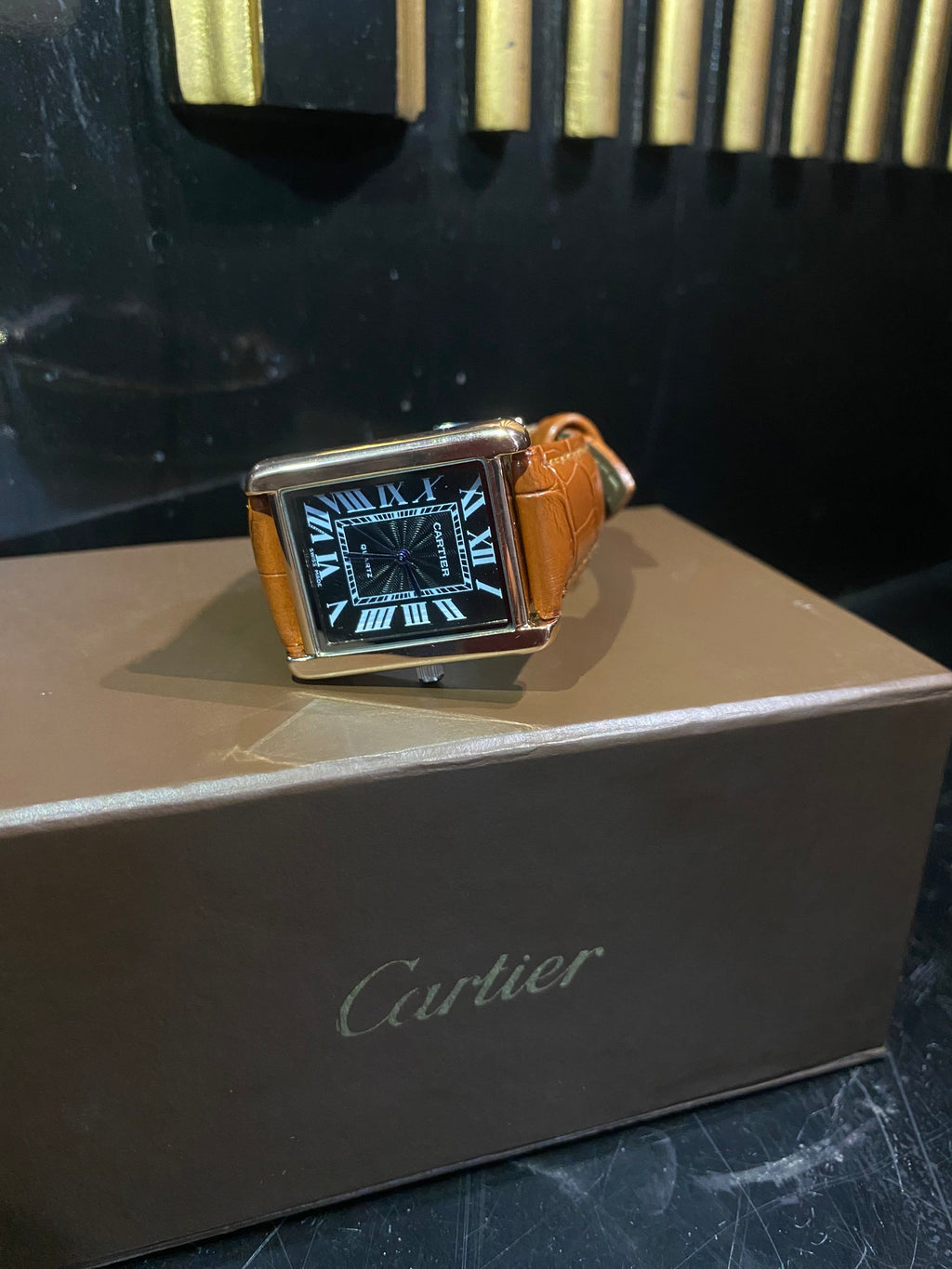 Cartier Tank Classic – Black Dial Brown Leather Edition