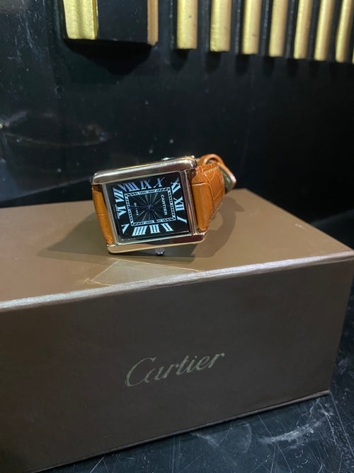 Cartier Tank Classic – Black Dial Brown Leather Edition