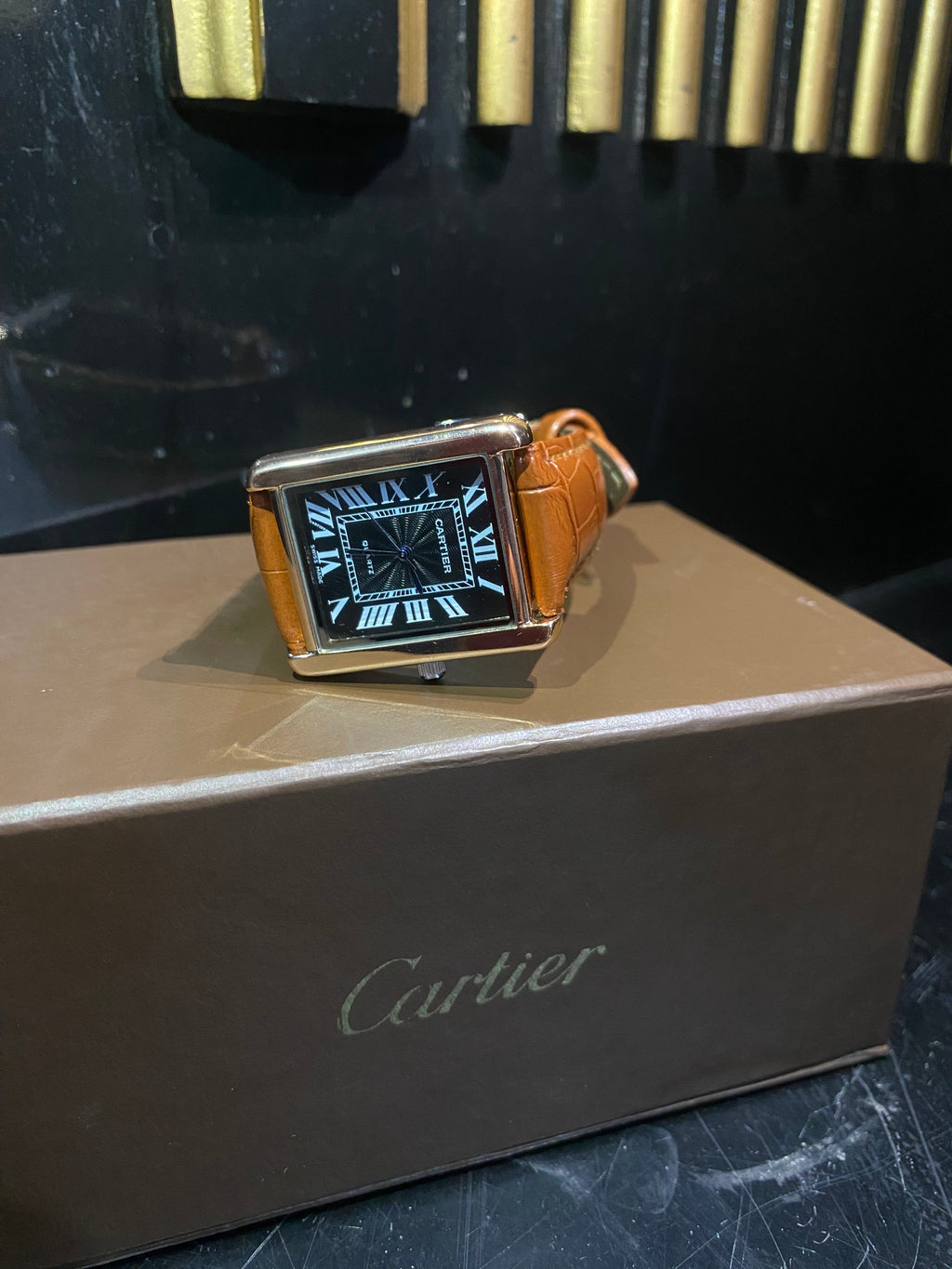 Cartier Tank Classic – Black Dial Brown Leather Edition