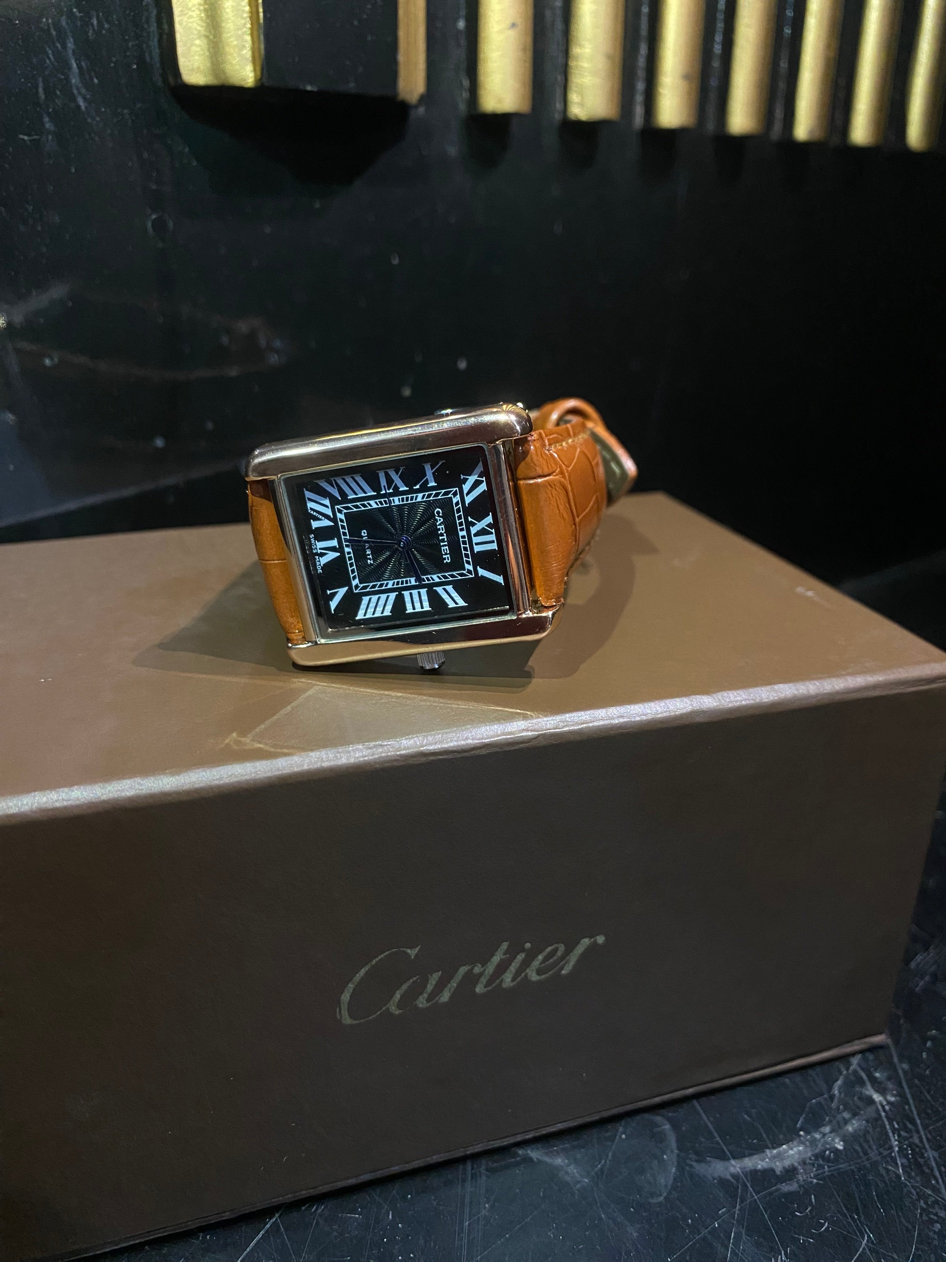 Cartier Tank Classic – Black Dial Brown Leather Edition