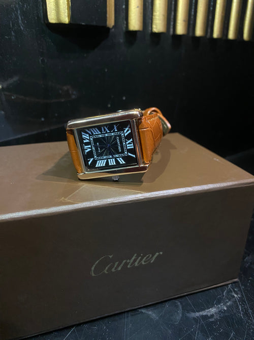 Cartier Tank Classic – Black Dial Brown Leather Edition