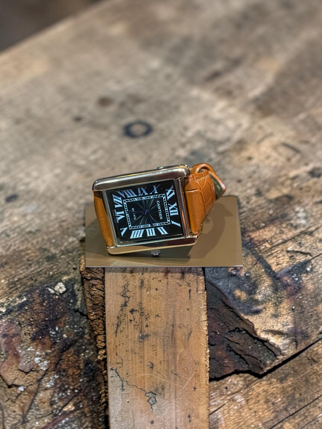 Cartier Tank Classic – Black Dial Brown Leather Edition