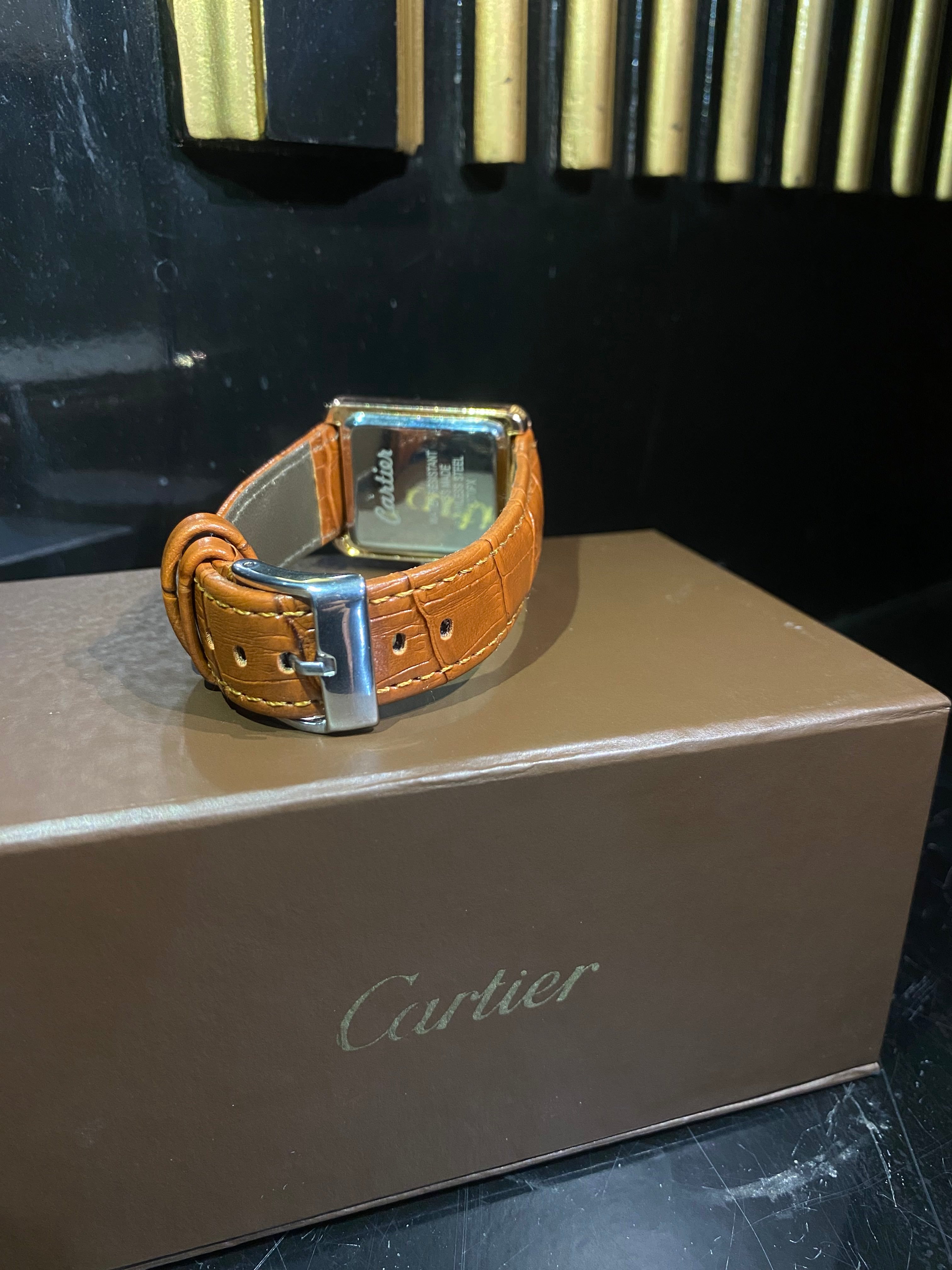 Cartier Tank Classic – Black Dial Brown Leather Edition